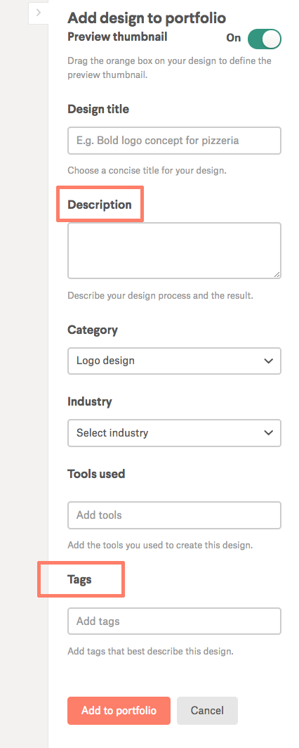 Optimizing design descriptions & tags in your portfolio – 99designs ...